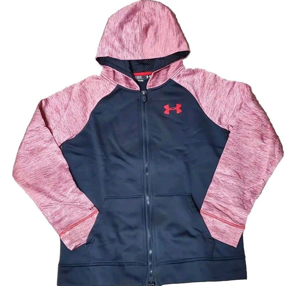 Under Armour Boys Sz Youth Large Full Zip Hoodie Jacket FLAWED